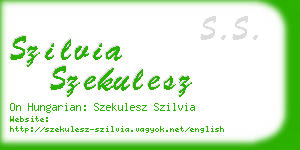 szilvia szekulesz business card